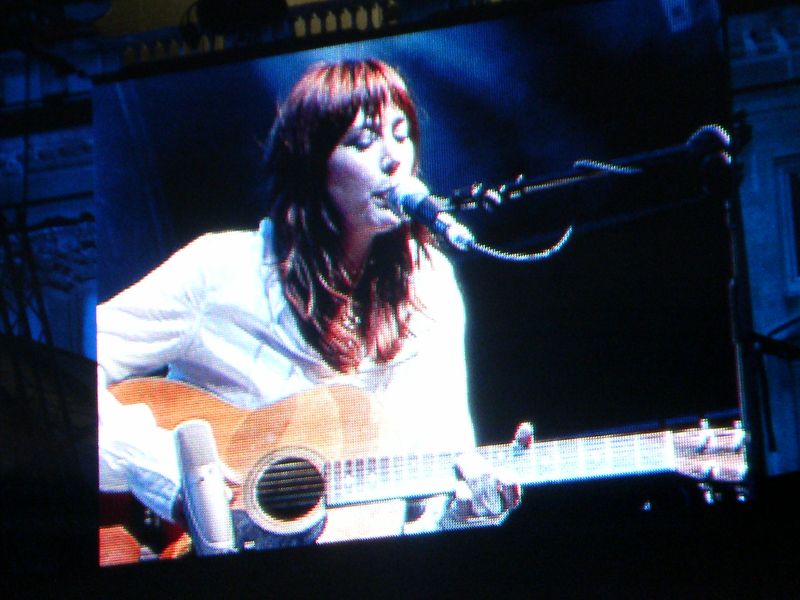 Beth Orton on the big screen at Somerset House, London on July 14 2007